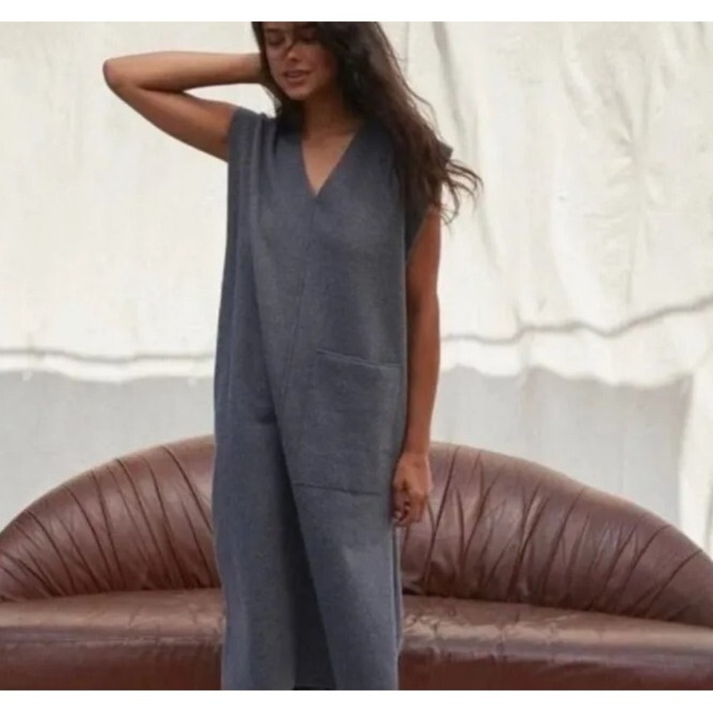 Lunya Cotton Silk Oversized Sleeveless Maxi Nightgown Dress Quiet Luxury L/XL